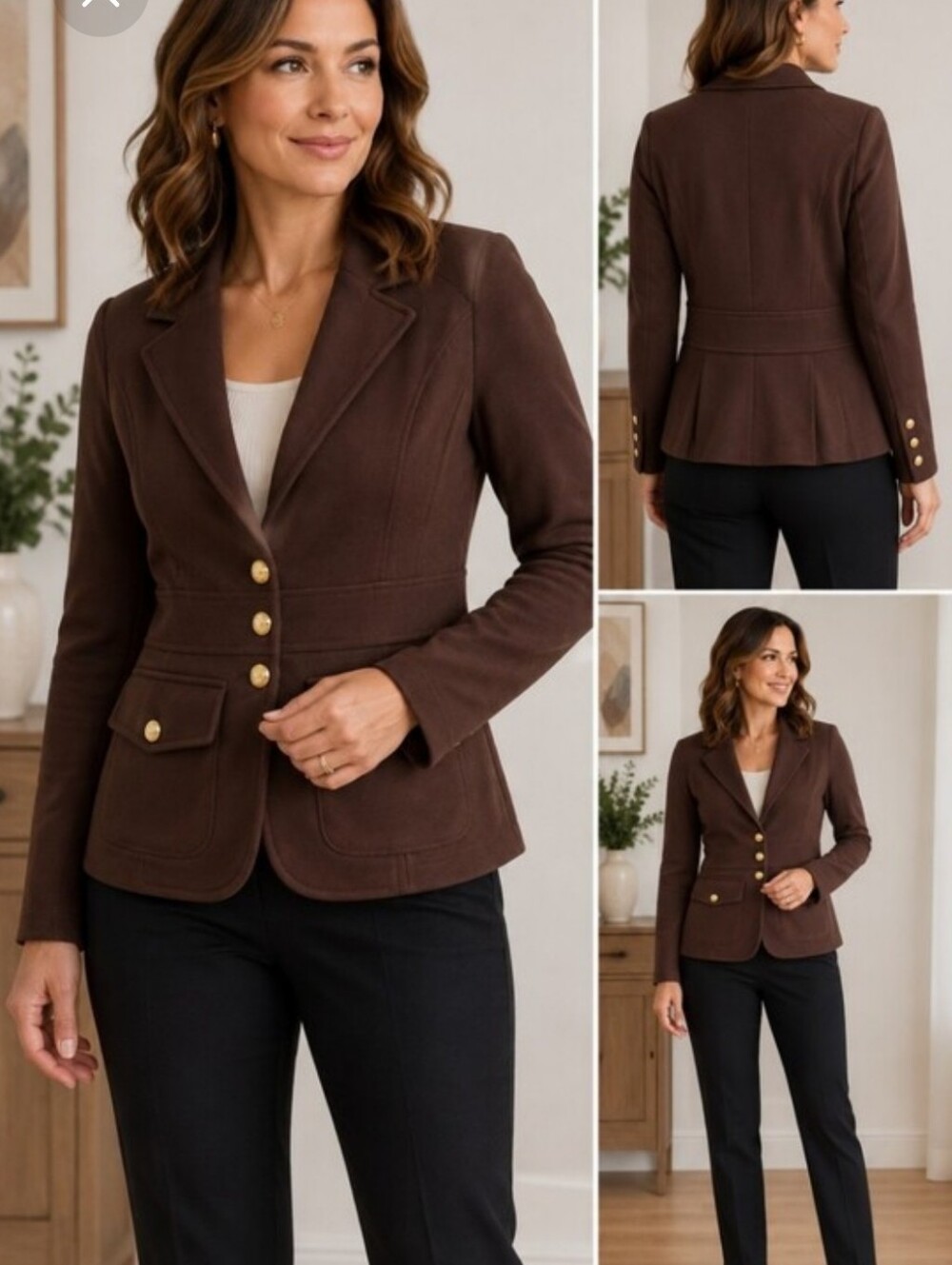 Classic Women's Blazer Jacket in Deep Mauve